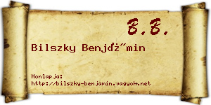 Bilszky Benjámin névjegykártya